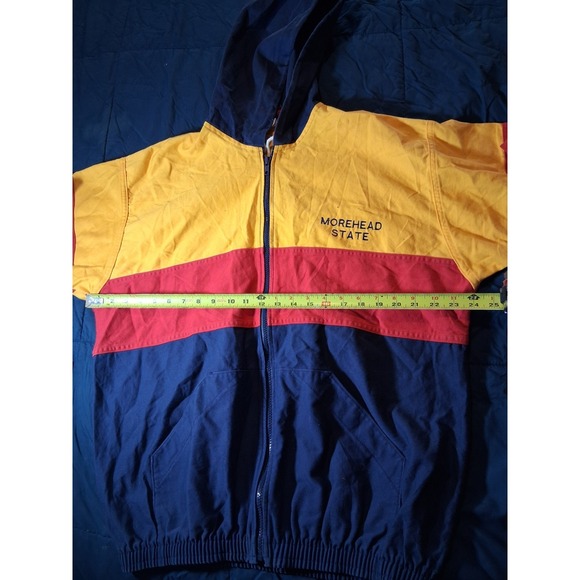 Vintage 90s Morehead State Full Zip Colorblock Jacket Mens Large Barbarian - Picture 2 of 6